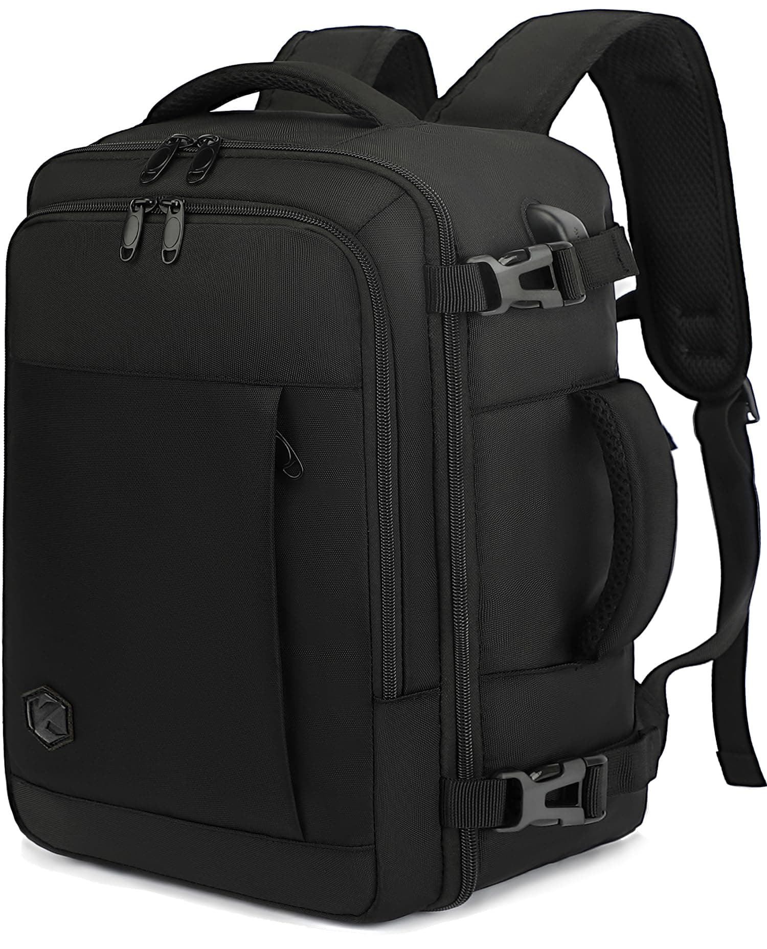 VANKEV Easyjet Handgepäck Rucksack für Herren Damen 15.6 Zoll Laptop Schwarz