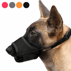 🐶🔒 HEELE Maulkorb Für Hunde, Verstellbare Schlaufe, Atmungsaktiv, Sicherer, Schneller Sitz Für Kleine, Mittelgroße Hunde, Verhindert Das Beißen, Kauen Und Bellen (L, Schwarz) L Schwarz