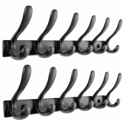 Honsky Garderobenhaken Musiknoten Design 🎵 - 2 Stück Schwarz L=44cm/6 Haken