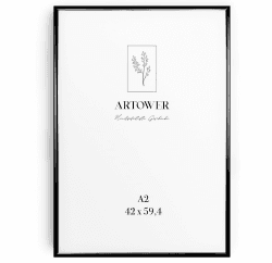 Artower® Bilderrahmen Schwarz Metall Dünner Rahmen DIN A2 42x59,4 cm 🌳👍✅🛠️🌻