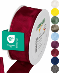 Halbach Seidenbänder Premium Geschenkband mit Drahtkante | Breite 40mm Länge 25m | Made in Germany 🇩🇪🎁