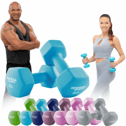 Miweba Sports Neopren Hantelset NKH100 | 𝐏𝐫𝐨𝐟𝐢 Hanteln - 0.5-10.0 Kg - Hexagon Hanteln Set - Kurzhanteln - Kurzhantel Set - Gymnastikhanteln - Hantel Set - Dumbbell Türkis 2X 8.0 kg