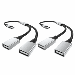 🔌 MOGOOD USB C Stecker zu Dual Buchse Kabel Adapter - Schwarz