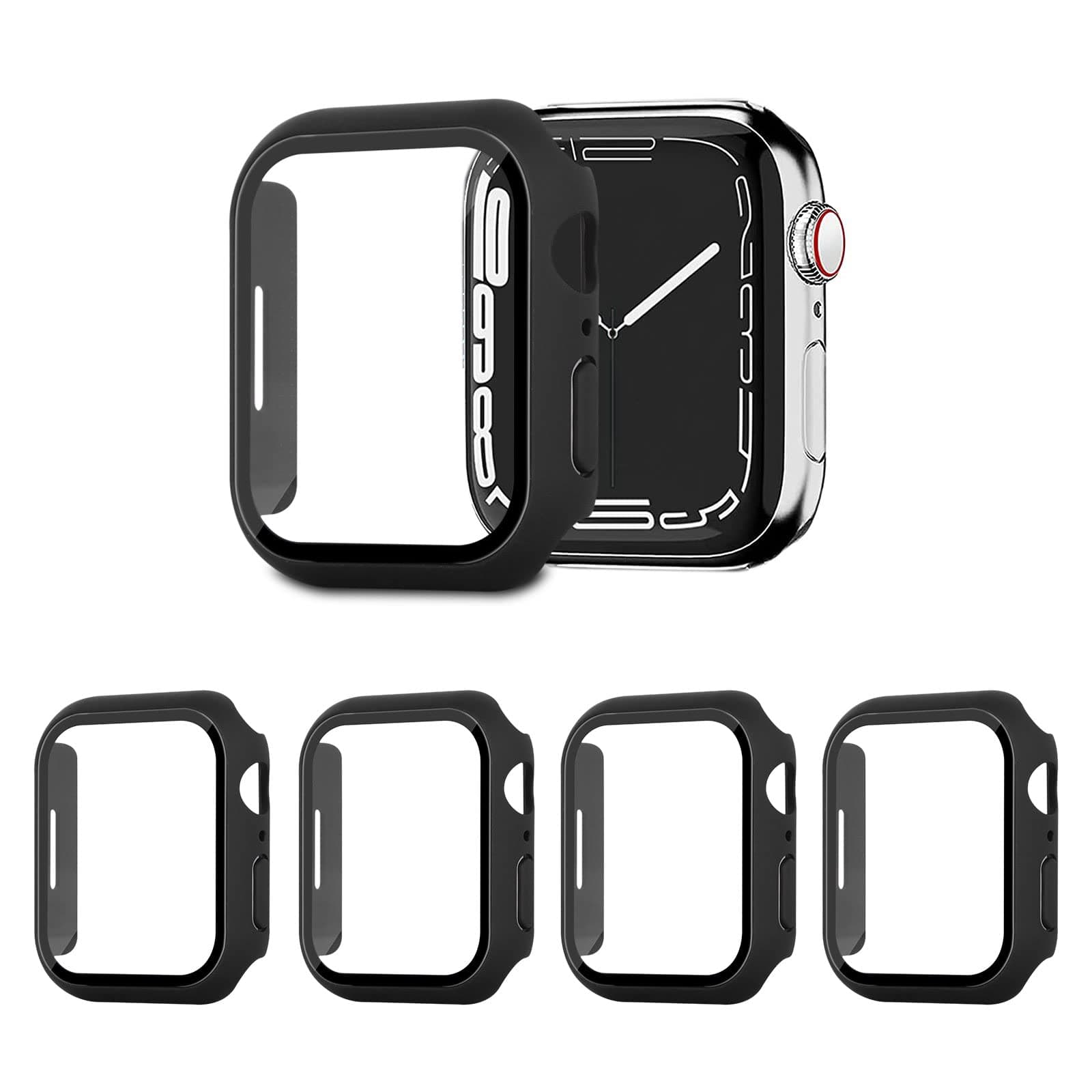🌟 AOTUAO 4 Stück Hülle mit Displayschutz Für Apple Watch Series 9 8 7 45mm 🌟