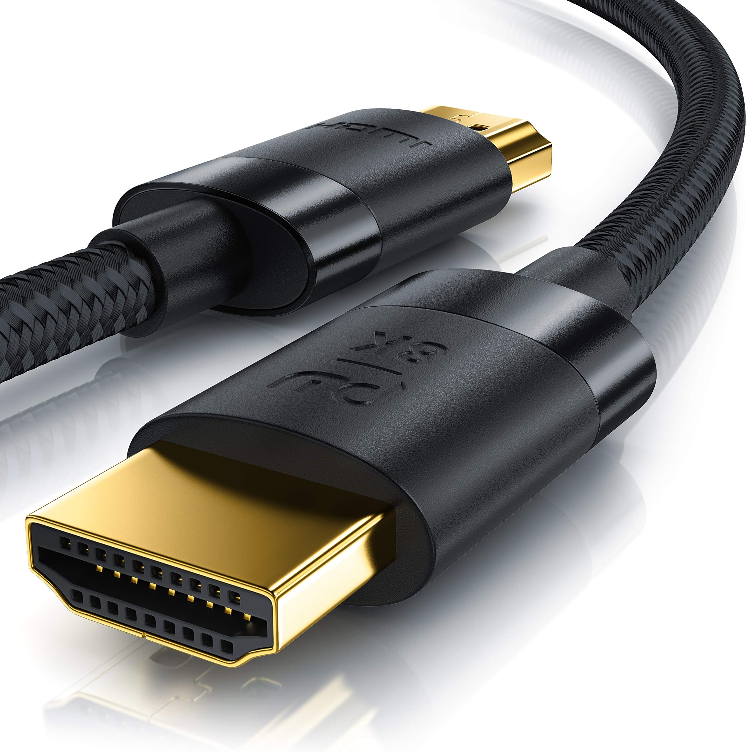 CSL - 8k / 4k HDMI Kabel 2.1/2.0-5m - 🌟 8K @ 60Hz / 120Hz - 4K @ 240Hz 🎮 - 48 Gbit/s 🖥️ - 3D - Ultra High Speed mit Ethernet - TV Blu-ray PS5 Xbox Series X Switch - schwarz - 5 Meter 5,0m (Meter) schwarz