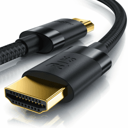 CSL - 8k / 4k HDMI Kabel 2.1/2.0-5m - 🌟 8K @ 60Hz / 120Hz - 4K @ 240Hz 🎮 - 48 Gbit/s 🖥️ - 3D - Ultra High Speed mit Ethernet - TV Blu-ray PS5 Xbox Series X Switch - schwarz - 5 Meter 5,0m (Meter) schwarz