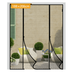 Yotache Fliegengitter Tür Magnet 188x206cm Schwarz 🚪