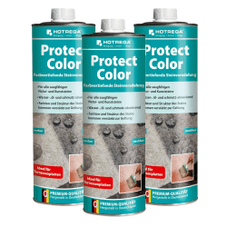 🔥 HOTREGA Protect Color Farbvertiefende Steinveredelung - Imprägnierung für Natur- und Kunststeine, Steinschutz (3x 1 Liter) 🔥
