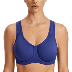 🌟 Angebot: SYROKAN Damen Starker Halt Sports BH Große Brüste mit Bügel 95G Mitternachtsblau