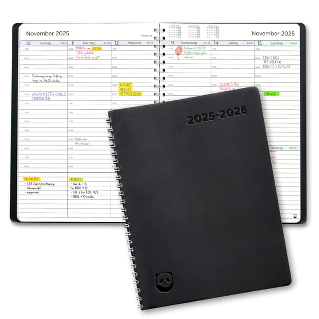 📅 Terminplaner 2025 2026 von SmartPanda - Wochenplaner A5, Schulplaner