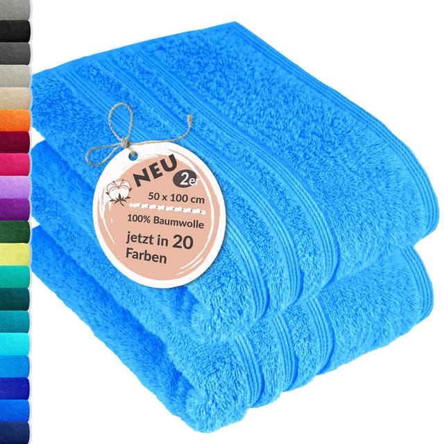 Lashuma Bad Handtuchset Baumwolle Blau - Capri, London 2er Set