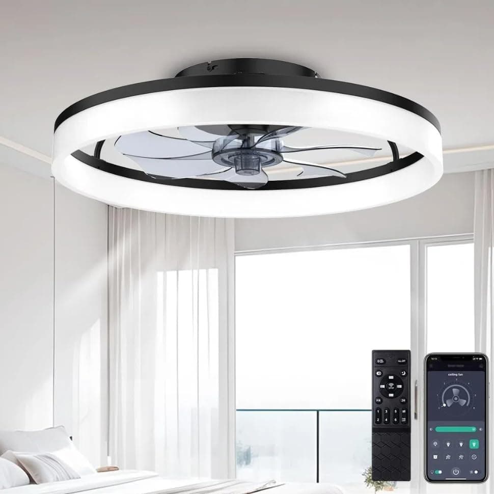 🌬️ DWDVBL 50cm Deckenventilator Mit Beleuchtung 48W 220V Dimmbare Deckenleuchte 🌟