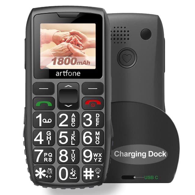 📱 Artfone Seniorenhandy ohne Vertrag – Großtastenhandy mit Dual SIM, SOS Notruf, Ladestation