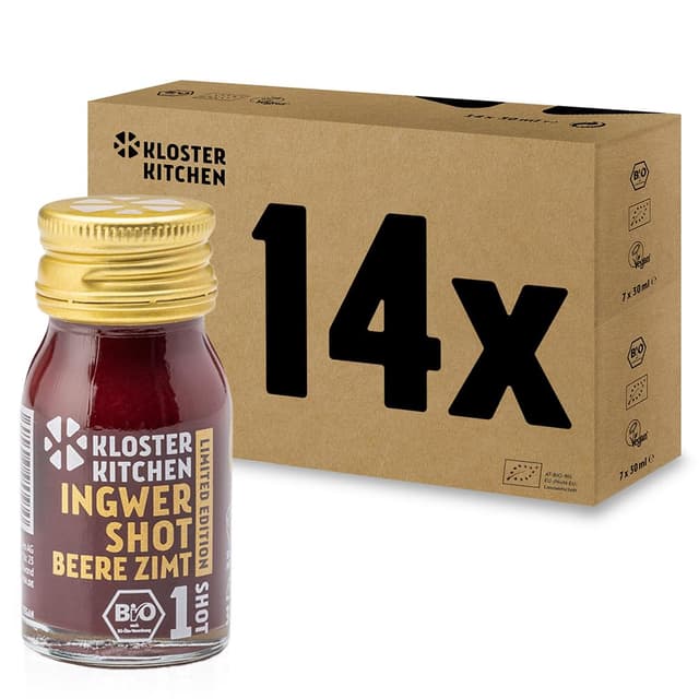 Angebot: Kloster Kitchen Bio Ingwer Shot Beere Zimt 1SHOT 14x 30 ml 🌿🍓