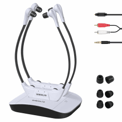 🔊 SIMOLIO Dual 2.4GHz Digitale TV Hörsystem - Kabelloser Kopfhörer für Fernseher & Musikanlagen