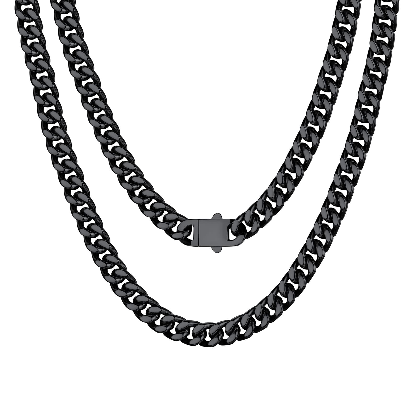 Bestyle Personalisierte Miami Panzerkette aus Edelstahl 🌟 7mm breit | schwarz 45.0 Zentimeter