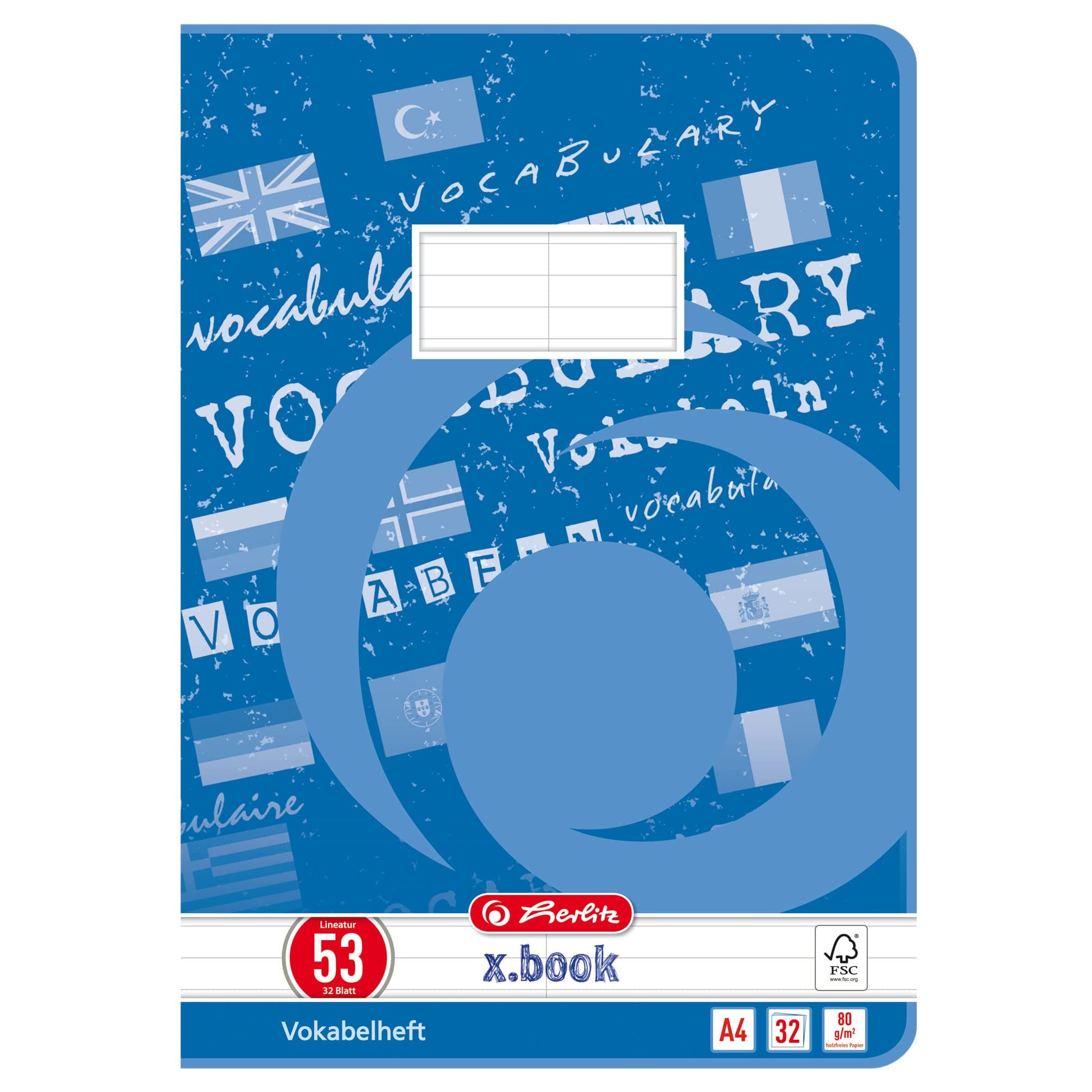 📚 Super Deal! Herlitz Vokabelheft x.book A4, Lineatur 53, 32 Blatt, 5 Stück 📚