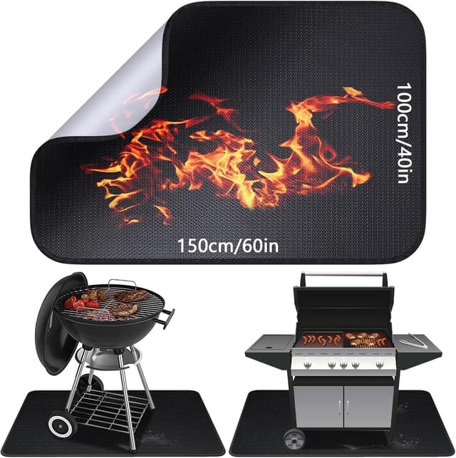 Alckijy Feuerfeste Unterlage | 100 * 150cm Faltbare Hitzeschutzmatte 🔥🌋🌪️🌊🔆