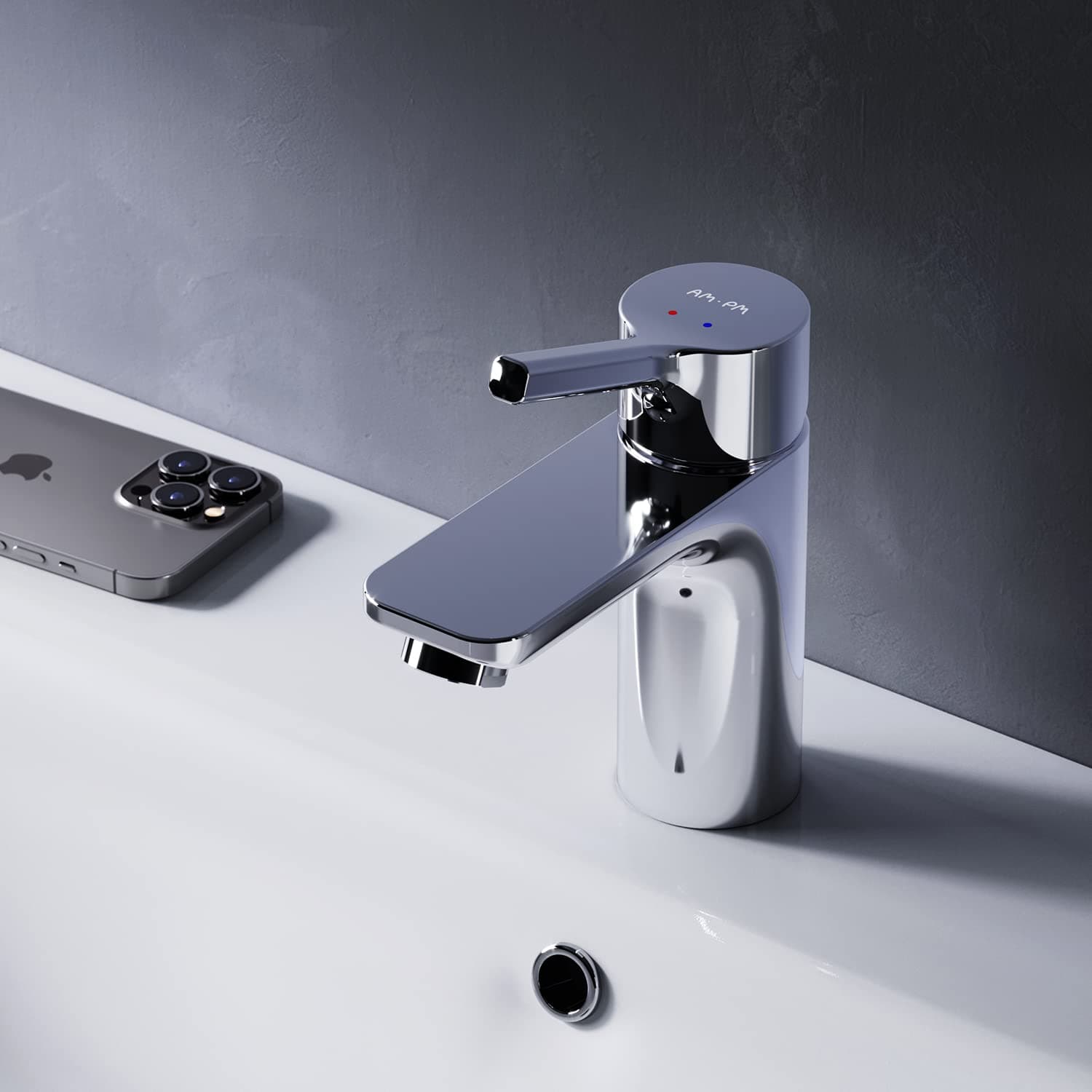 AM.PM X-Joy S FXB02100 Waschtischarmatur | SoftMotion Keramikkartusche | Neoperl Aerator | 79mm Auslaufhöhe