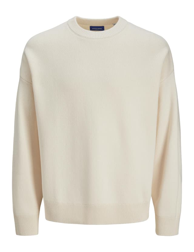 🔥 Mega Deal! JACK & JONES Herren Jorkobe Knit Crew Neck Strickpullover M Sea Salt - Nur 20.6€