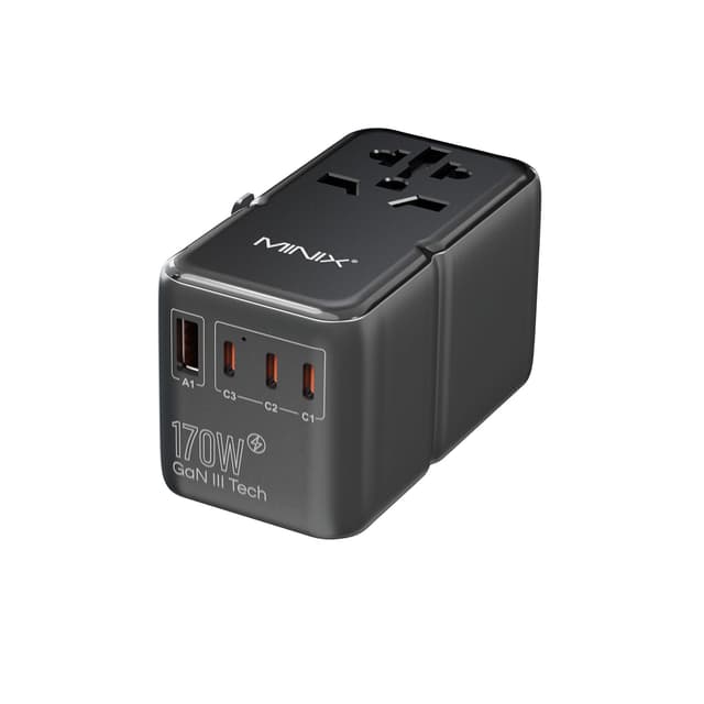 MINIX 170W Reiseadapter Weltweit ✈️🔌🔋 GaN III Travel Adapter mit 3 USB-C & 1 USB-A Ports