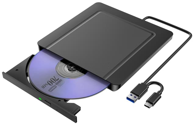 🔥 Externes CD DVD Laufwerk - Ultra dünn USB 3.0 & USB-C CD/DVD Laufwerk Extern