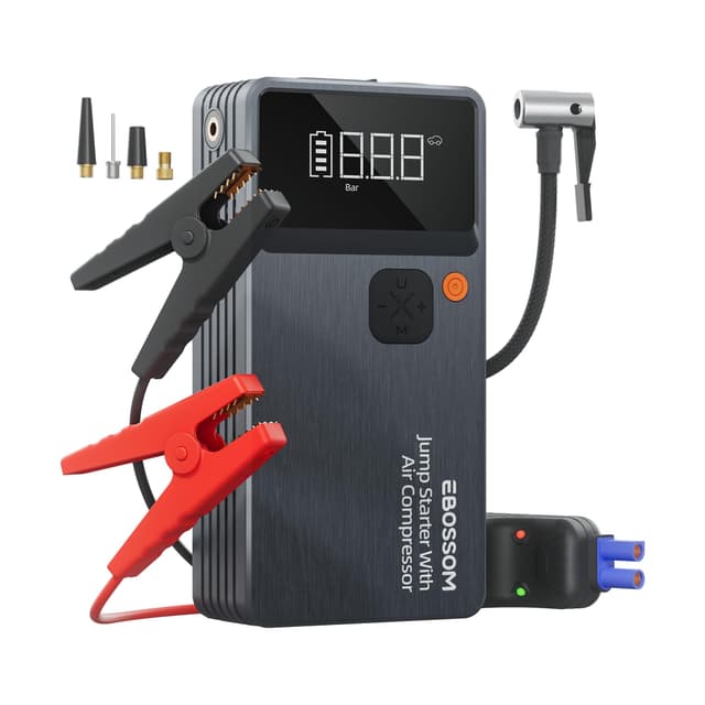 Starthilfe Powerbank für PKW mit 7 in 1 Portablem Luftkompressor 🚗🔋