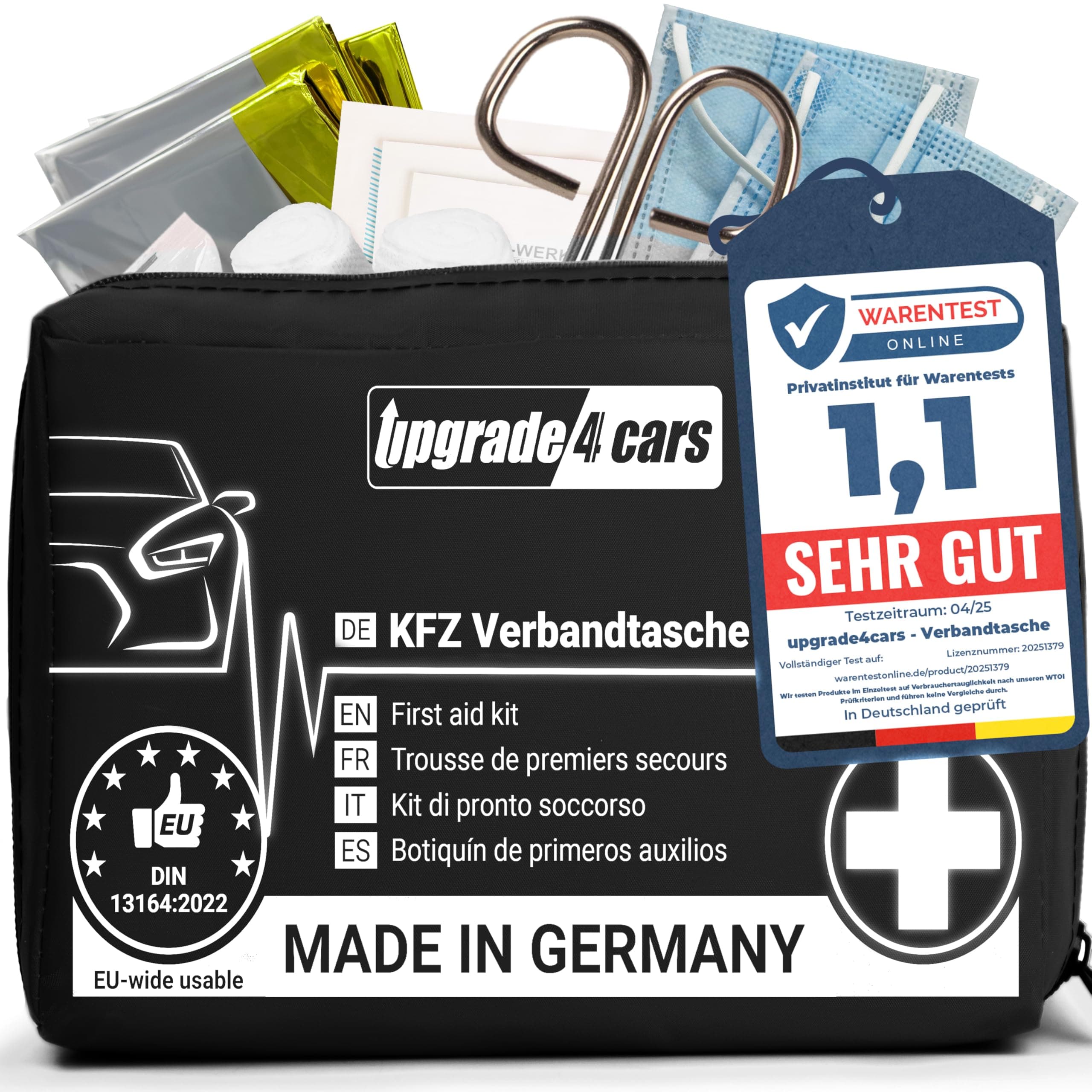 Upgrade4cars Auto Verbandskasten 2025 DIN 13164 - Made in Germany 🚗🏥