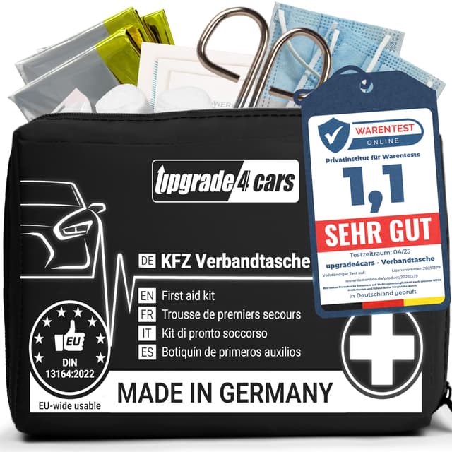 Upgrade4cars Auto Verbandskasten 2025 DIN 13164 - Made in Germany 🚗🏥