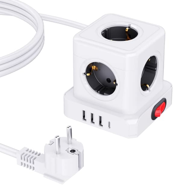 5 Fach Steckdosenwürfel & Steckdosenleiste Cube mit USB 📱🔌