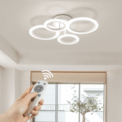 RUYI Moderne LED Deckenleuchte Dimmbar mit Fernbedienung 4 Ring Deckenleuchte 48W 4400LM 🌟