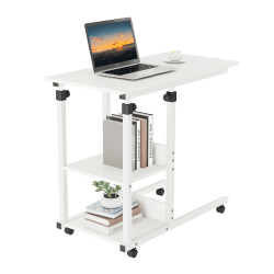 🌟 Dripex Schreibtisch Beistelltisch mit Rollen Laptoptisch Höhenverstellbar 🌟