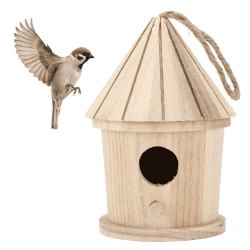 🐦 Vogelhaus Mini 14 x 10 x 10 cm Deko Holz Vogelhäuschen zum Aufhängen 🌳