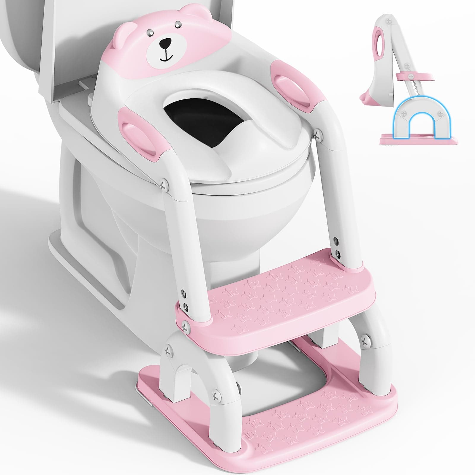 Kinder Toilettensitz mit Treppe 🚽 2-in-1 Toilettentrainer für Jungen und Mädchen