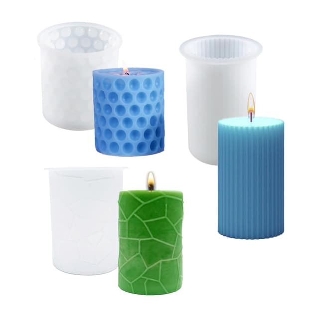 WYAHYQ 3Stück Kerzenformen zum Gießen Silikonform für Kerzen Kerzen Selber Machen Set 🕯️🏠
