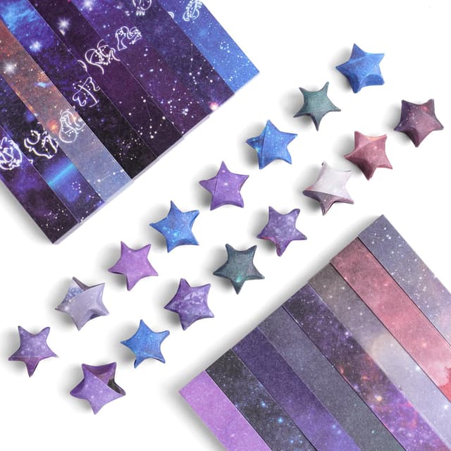🎨 OFFCUP Origami Stern Papierstreifen, 1080 Stück Glücksstern Papierstreifen 🌟