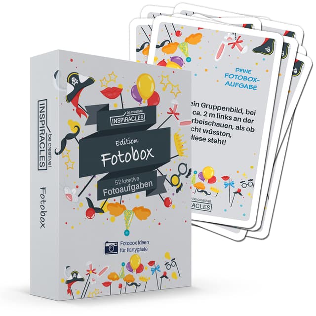 INSPIRACLES Fotoaufgaben für die Fotobox 📸🃏📱🎁 - Kreatives Fotospiel für Geburtstag, Hochzeit & Events