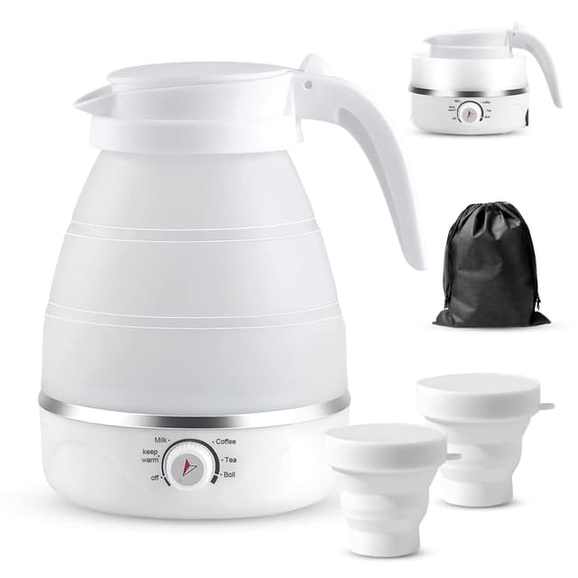 🌟 600ml Faltbarer Wasserkocher mit 2 Faltbechern - Multifunktionaler Tragbarer Reisewasserkocher 🚀