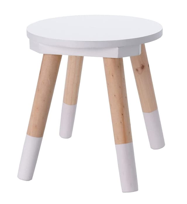 🌸 Spetebo Kinder Hocker in weiß/Natur - Holz Hocker Blumen Pflanzen Ständer Kinderzimmer 🌿