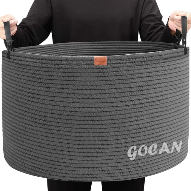 🌿 GOCAN XXXL Baumwollseilkorb Groß - Aufbewahrungskorb für Zuhause
