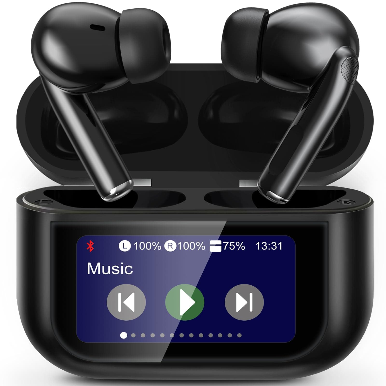 🎧 Bluetooth Kopfhörer 2025 LED Vollfarb Touch Screen Wireless Earbuds