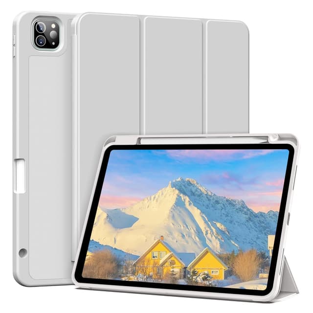 MUDROCK Hülle für iPad Pro 11 - Weiche Silikon Schutzhülle in Grau 📱🖊️