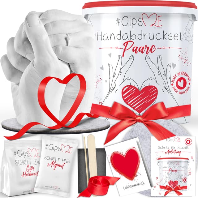 🎁 GipsME – DAS ORIGINAL - 3D Handabdruck Set für Paare 🤝❤️