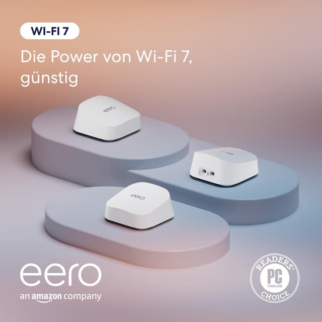 🚀 Angebot: Dualband-Mesh-Wi-Fi-7-Router Amazon eero 7 | Bis zu 2,5 Gbit/s Geschwindigkeit!