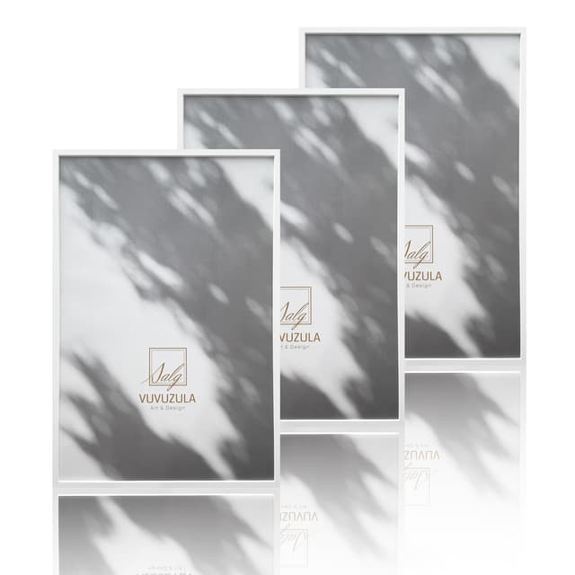 VUVUZULA Bilderrahmen 40x60cm Weiß Holz 3er Set Holzrahmen Weiss Fotorahmen MDF Rahmen Weiß 40x60cm 🖼️
