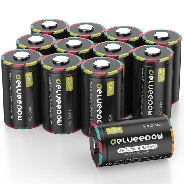 Delyeepow CR2 Batterie 3V Lithium-Batterie 1000mAh, CR2 Foto Lithium Batterien 12 Stück 📸🔋