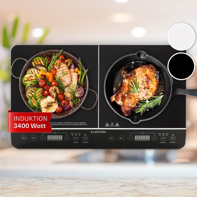 🌟 Klarstein Induktionskochfeld 2er Elektrisch 🍳 | 3400 W 3500 Watt Grau