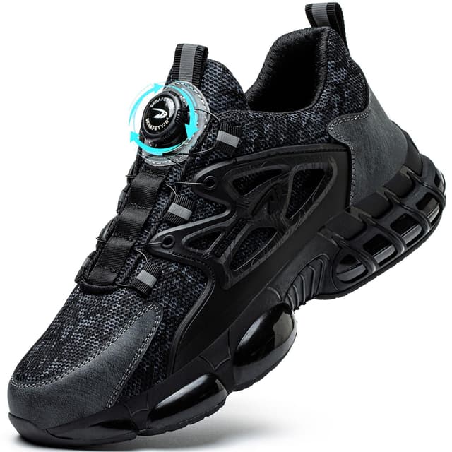 Sicherheitsschuhe Herren Damen Stahlkappenschuhe  Anti-Smash Anti-Punktur Schwarz 👟