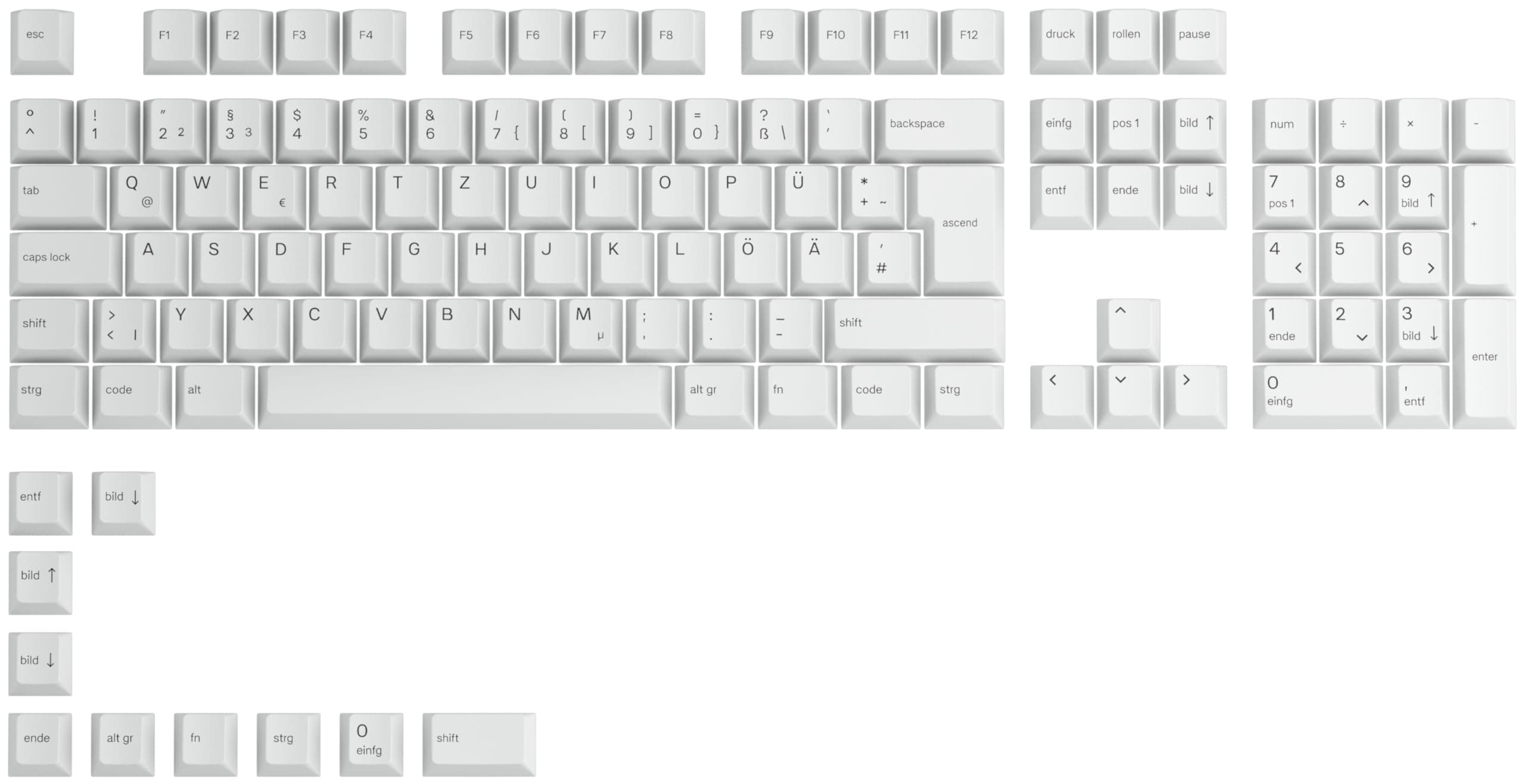 Glorious Gaming 115x GPBT-Keycaps - Cherry-Profil | Arctic White
