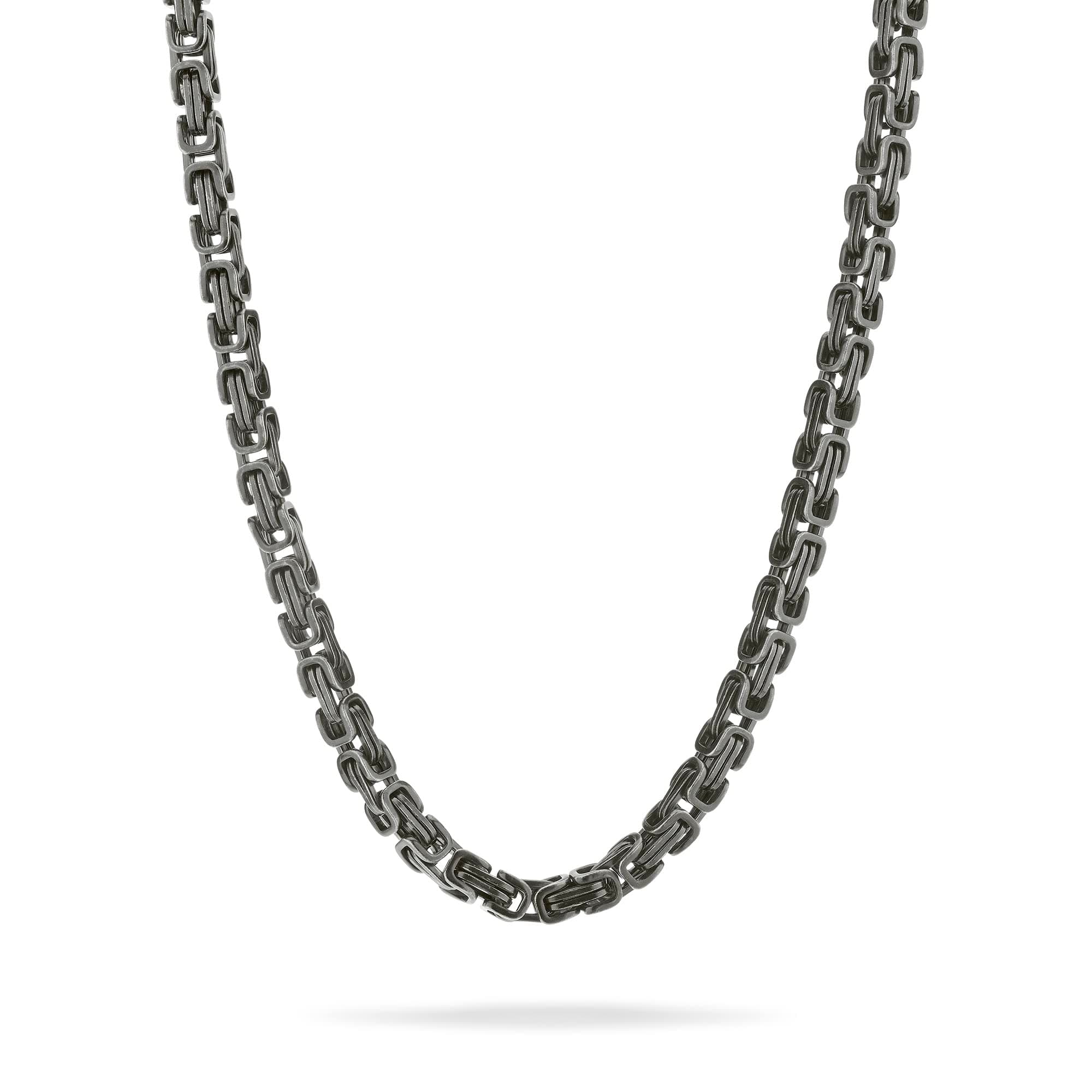 Fynch-Hatton Halskette Königskette Herren 55cm aus Edelstahl in Silber, Silber Antik & IP Schwarz ⛓️